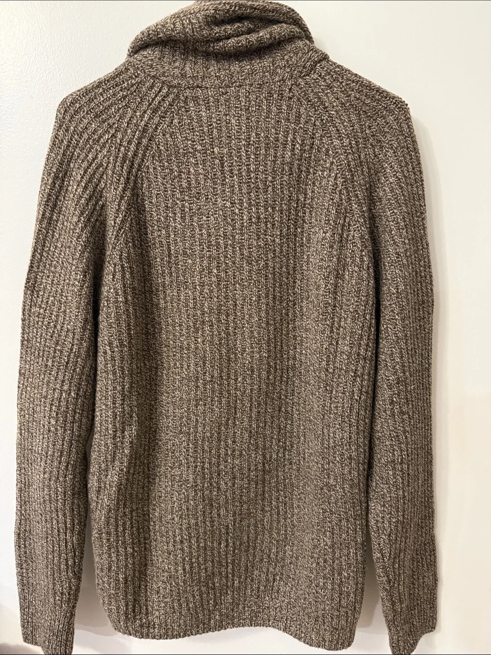 J.Crew Rugged Merino Wool-Blend Cardigan Sweater Marled Hazelnut Brown M